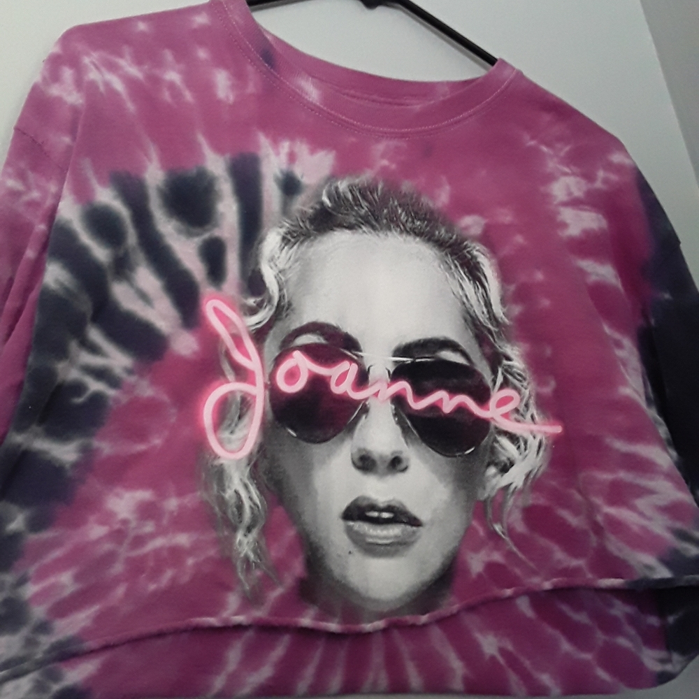 Lady Gaga Long Sleeve Cotton Crop Top